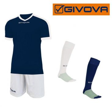 Givova Trikot Komplett-Set Revolution dunkelblau-weiß